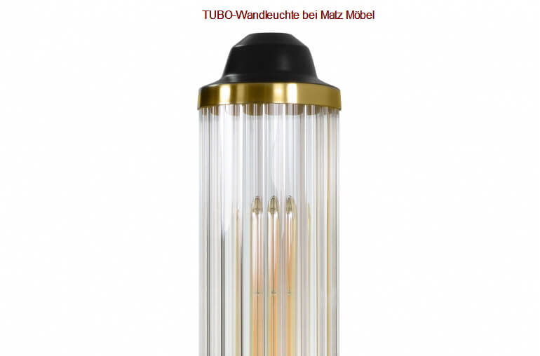 TUBO, Designer Wandleuchte gold schwarz
