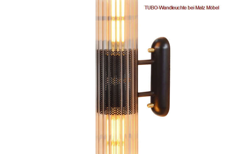 TUBO, Designer Wandleuchte gold schwarz