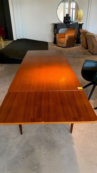 TOBI, Mid-Century-Esstisch, Ausziehtisch Massivholz