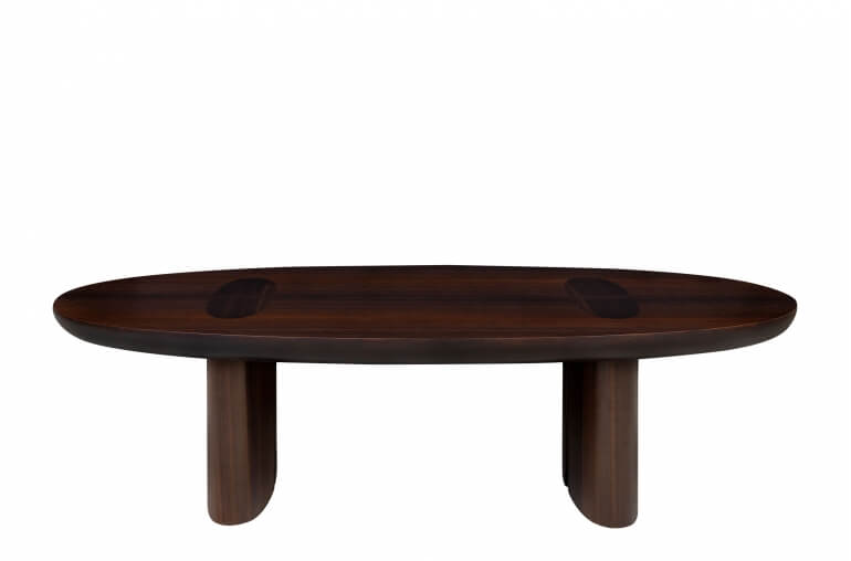 URBAN, Couchtisch oval dunkelbraunes Holz