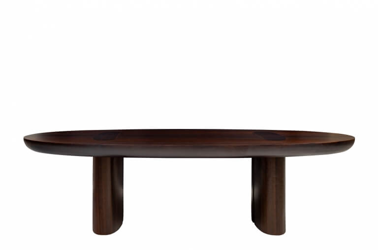 URBAN, Couchtisch oval dunkelbraunes Holz
