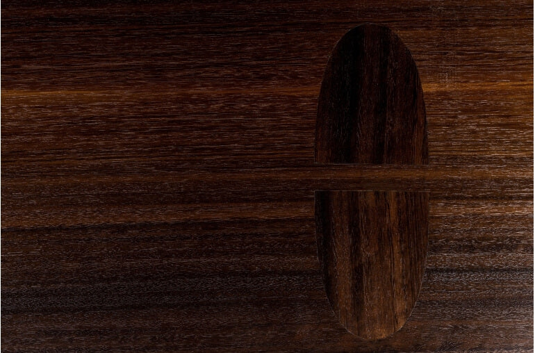URBAN, Couchtisch oval dunkelbraunes Holz