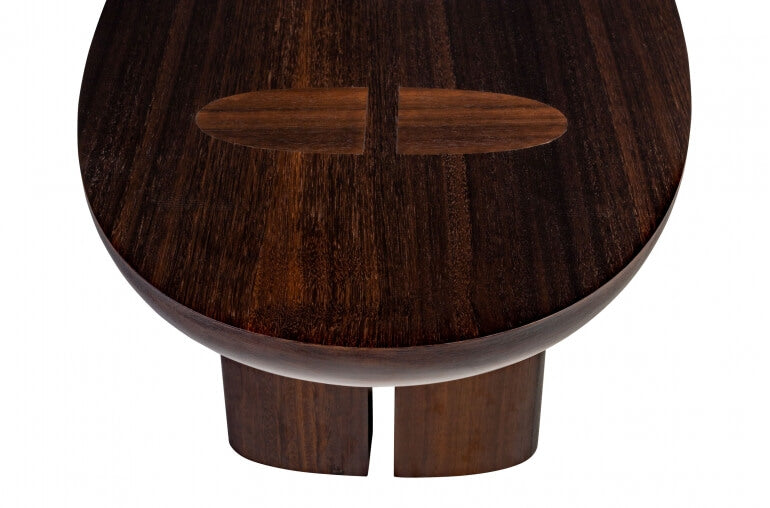 URBAN, Couchtisch oval dunkelbraunes Holz