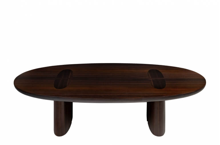URBAN, Couchtisch oval dunkelbraunes Holz