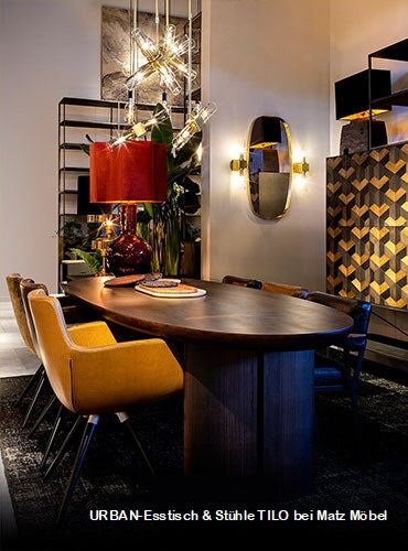 Esstisch URBAN dunkelbraun oval viele Größen, Designermöbel