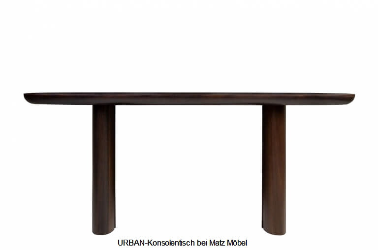 URBAN, Designer Konsolentisch oval Massivholz 2 Größen