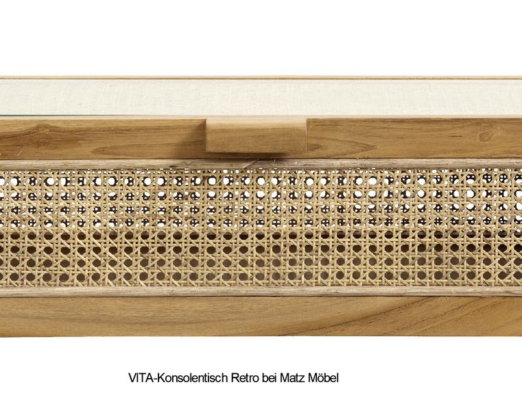 VITA, Konsolentisch Holz-Rattan