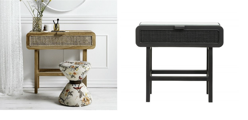 VITA, Konsolentisch Holz-Rattan