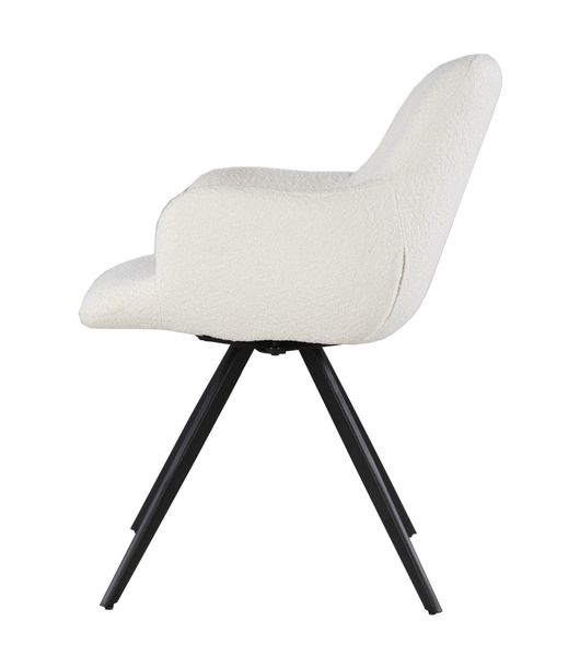 Megan, Designer Stuhl S02-015-BEIGE-BISQUE-OASIS-91, schwarze Metallbeine