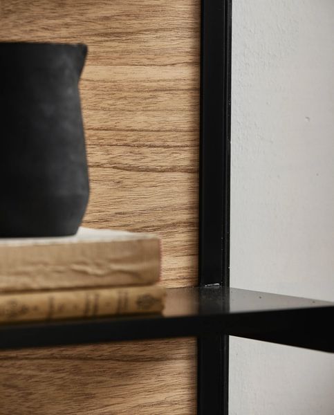 Wandvitrine EILA mit Schiebetüren Holz-Glas