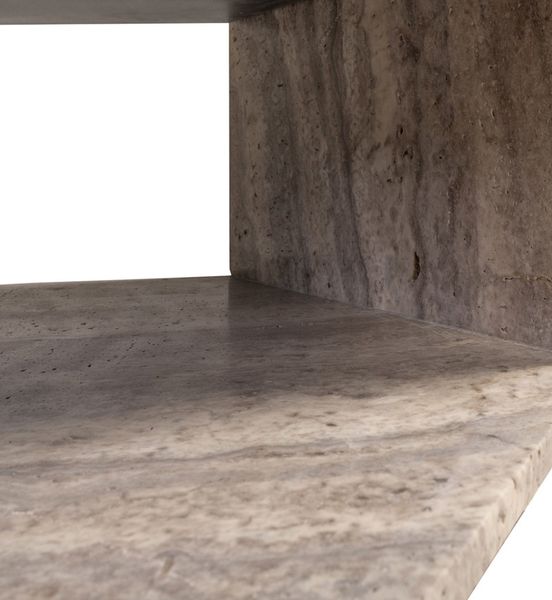 XENA, Couchtisch grau Travertin-Marmor