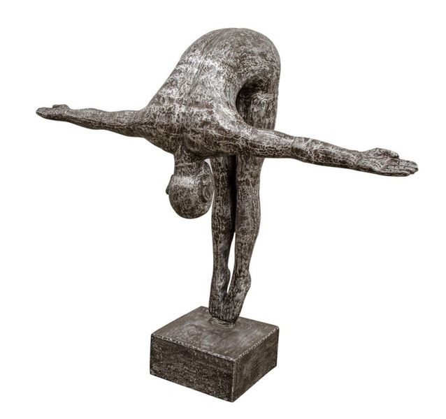 01, Abstrakte Alu-Standfigur, Statue "Schwimmer zum Sprung" H 135 cm