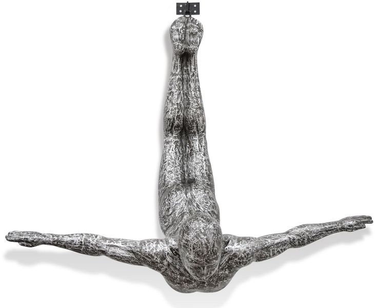 03, abstrakte Alu-Figur Statue "Springer" H 157 cm