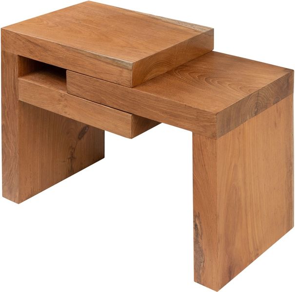 Abstrakter Couchtisch aus Teakholz - Naturbelassenes Design | Matz Möbel