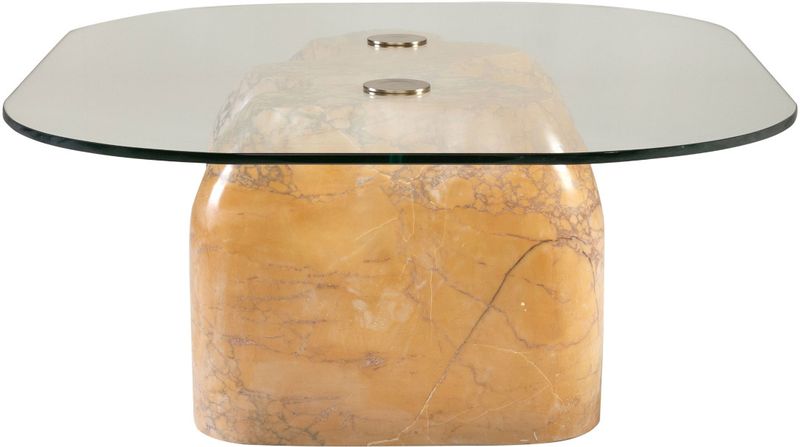 ALDA, Marmor Couchtisch Glas Tischplatte