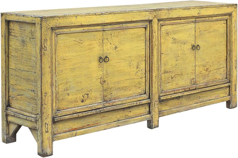 Altholz Anrichte gelb 193 cm, altes Sideboard bei Matz Möbel