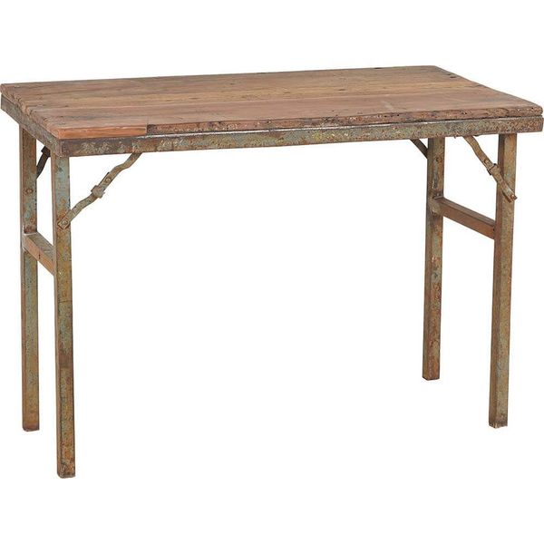 ANO, vintage Konsolentisch Holz-Metall Klapptisch industrial