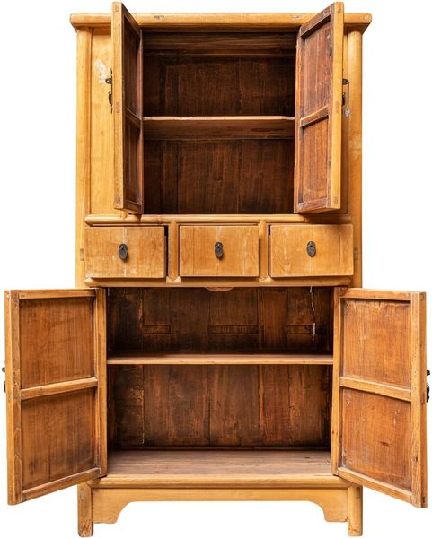 NETTA, alter Schrank helles Massivholz, antiker Schrank