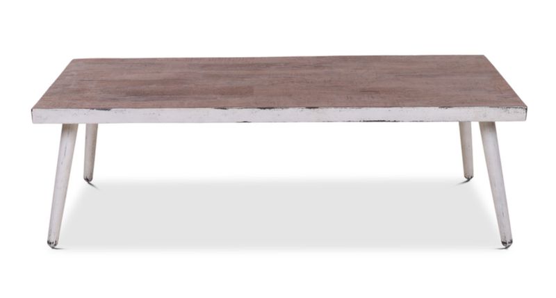 Landhaus Couchtisch JEFF natur-weiß vintage B 150 cm
