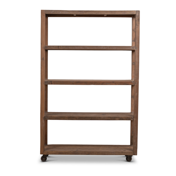 Großes Altholz Regal H 180 cm auf Rädern, Holzregal SANO