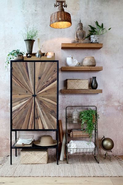 Matz Möbel Altholz Schrank, Highboard BESS mit Ablage Industriedesign