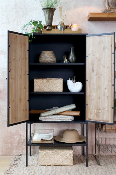 Matz Möbel Altholz Schrank, Highboard BESS mit Ablage Industriedesign