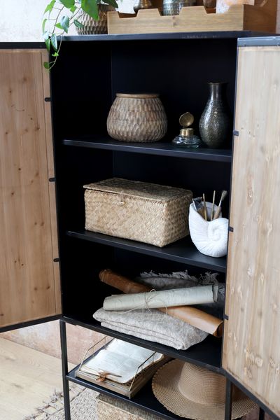 Matz Möbel Altholz Schrank, Highboard BESS mit Ablage Industriedesign