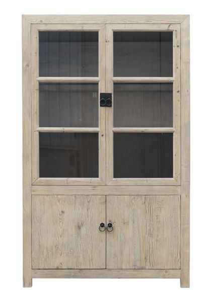 Altholz Vitrine H 220 cm, Küchenschrank aus altem Holz