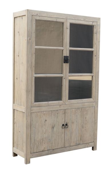 Altholz Vitrine H 220 cm, Küchenschrank aus altem Holz