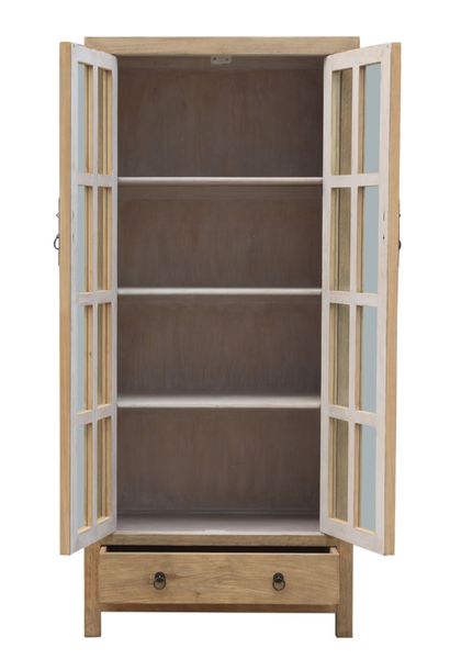 TONI, Natur Altholz Vitrine Landhausstil, altes Unikat