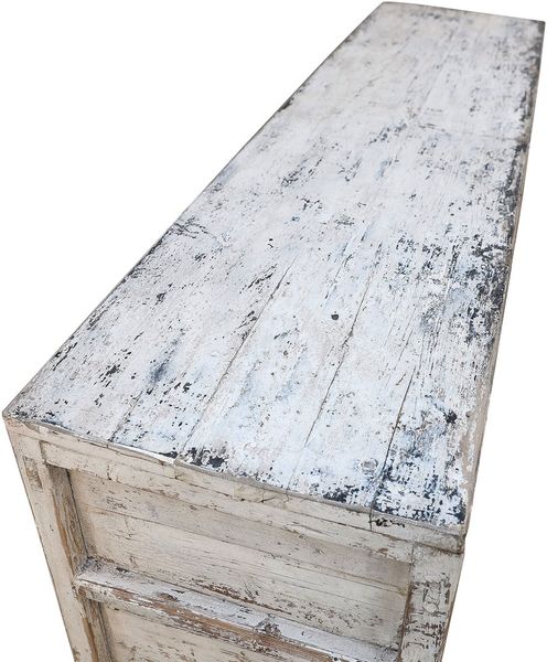 SILA 2, Altes Sideboard weiß mit Schubladen, antikes Unikat
