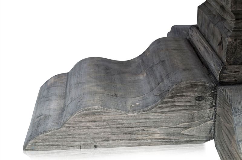 Altholz Esstisch KOLO rund 180 cm grau Landhausstil