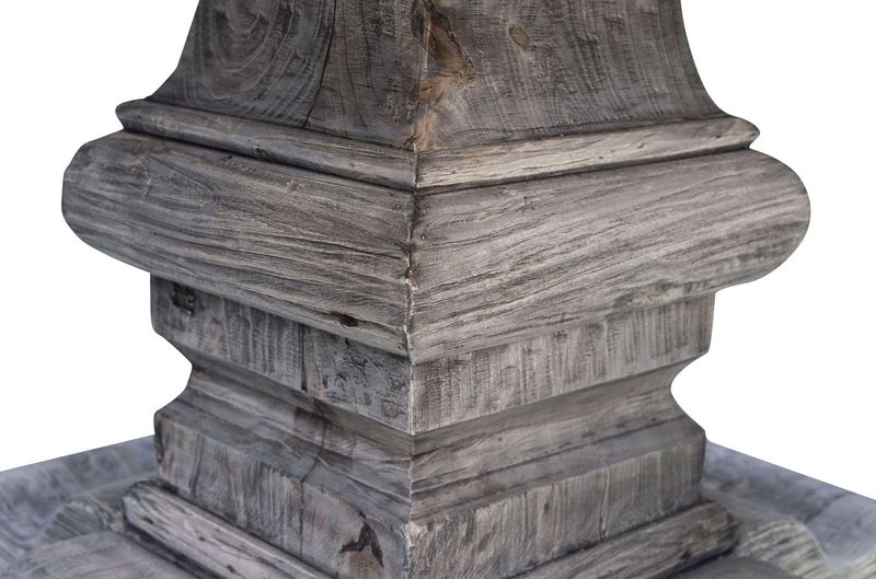 Altholz Esstisch KOLO rund 180 cm grau Landhausstil