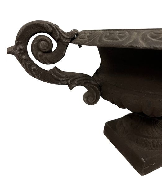Gusseiserne Amphore H 29 cm antik dunkelgrau, Pflanzschale