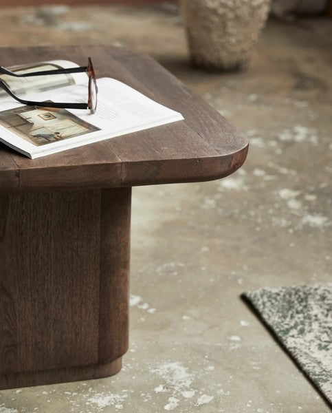 ANNE, Couchtisch quadratisch Holz dunkelbraun