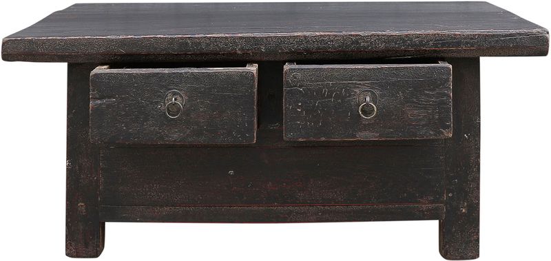 alter Couchtisch schwarz Upcycling 2 Schubladen