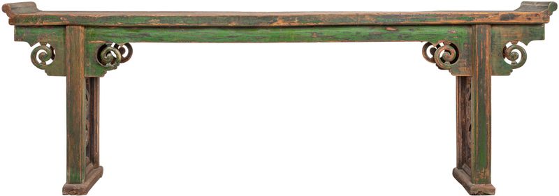 Qing-Konsolentisch antik 150 Jahre alt shabby grün B 270 cm