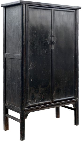 BELL, antiker Schrank H 202 cm schwarz, Hochzeitsschrank
