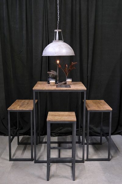 Matz-Möbel Barhocker ESRA Holz-Metall Industriedesign