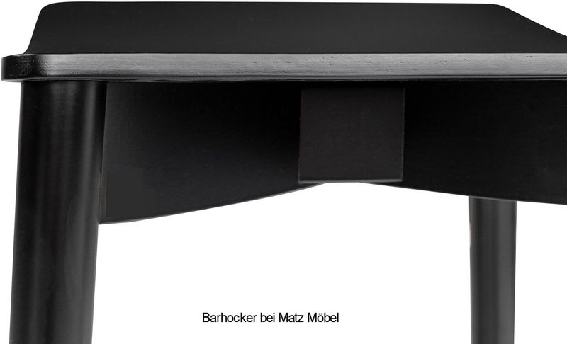MINA, Barhocker 2 Stück matt schwarz Holz