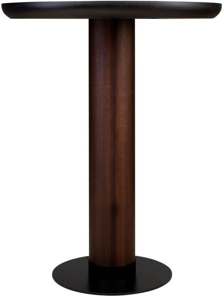 JOB, Moderner Stehtisch rund dunkelbraunes Holz Mittelsäule
