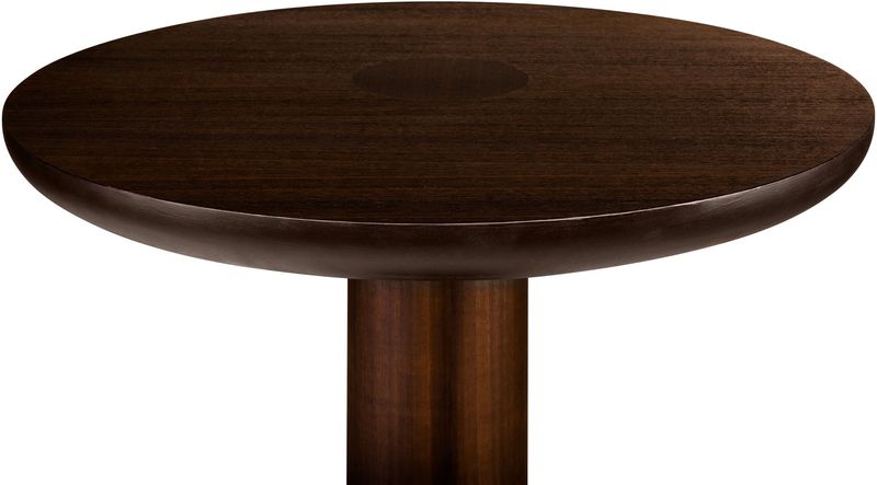 JOB, Moderner Stehtisch rund dunkelbraunes Holz Mittelsäule