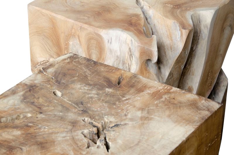 RUTH, Holz Hocker Baumstamm, kleiner Tisch