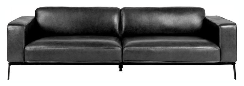 BEA, Designer Ledersofa braun 3 Sitzer, Ledercouch