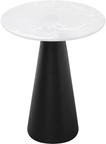 CONE, Marmor Beistelltisch rund 50 cm Stahl Mittelsäule
