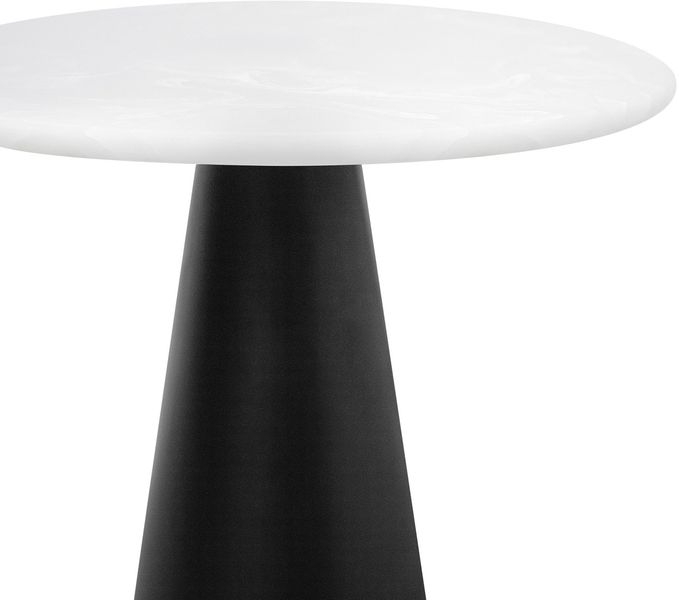 CONE, Marmor Beistelltisch rund 50 cm Stahl Mittelsäule