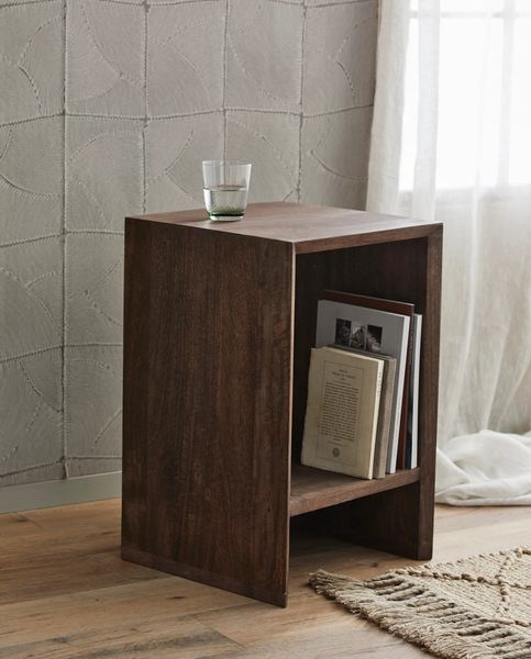 ANGA-03, moderner Beistelltisch, Nachttisch Holz