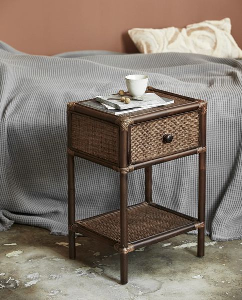ELSE, Beistelltisch, kleiner Schrank Rattan, Nachtschrank