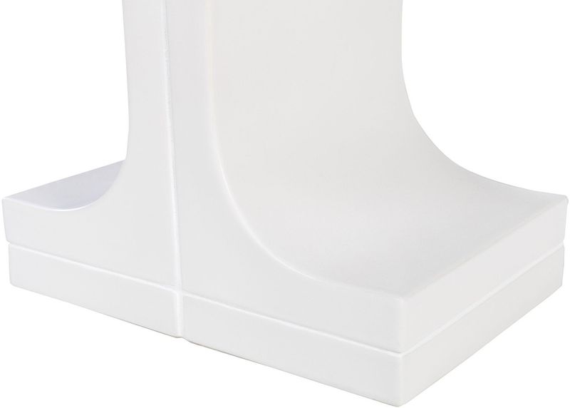 KANA, Keramik Beistelltisch B 50 cm weiß und grünes Glas, Designermöbel