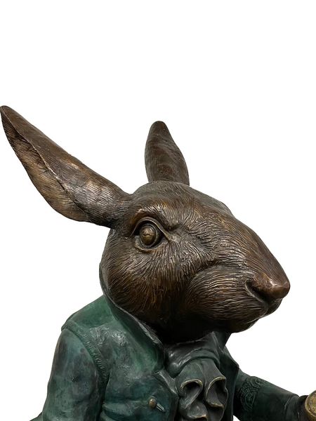 Garten Skulptur Bronze "Alice im Wunderland - Kaninchen"